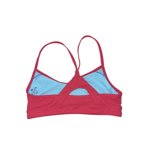 Athleta Hot Pink Ruched Keyhole Back Unlined Sports Bra Xsmall Women’s - Picture 5 of 9